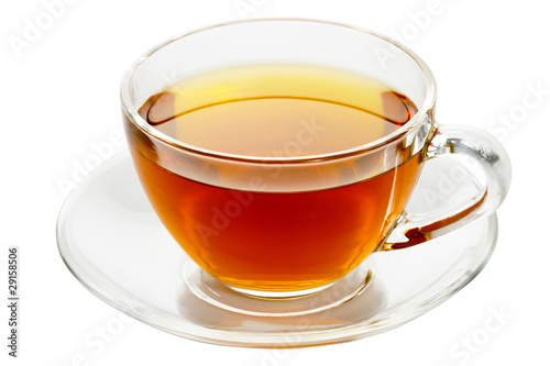 cup with tea isolated on a white background.