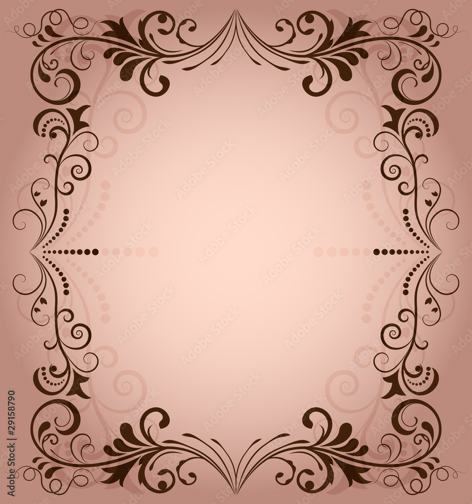 Floral vector frame for invitation with copy space.