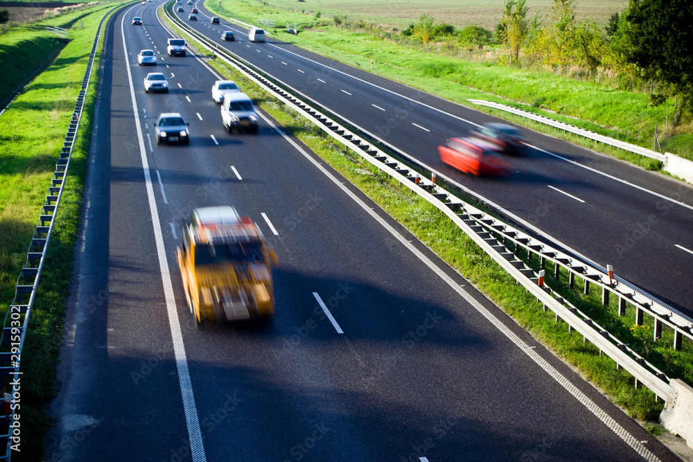 Traffic on the road, motion blur