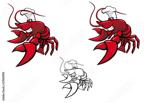 Smiling crayfish chef