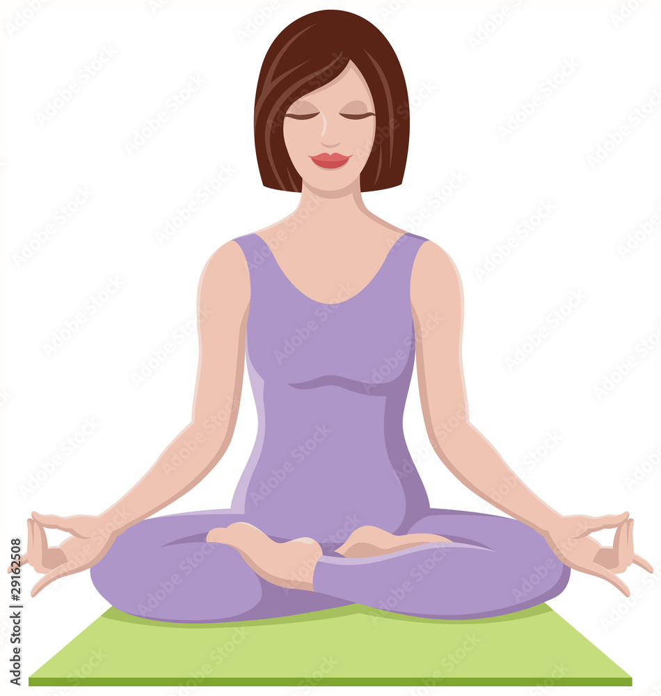 Beautiful woman does yoga in lotus position Beautiful woman does yoga in lotus position