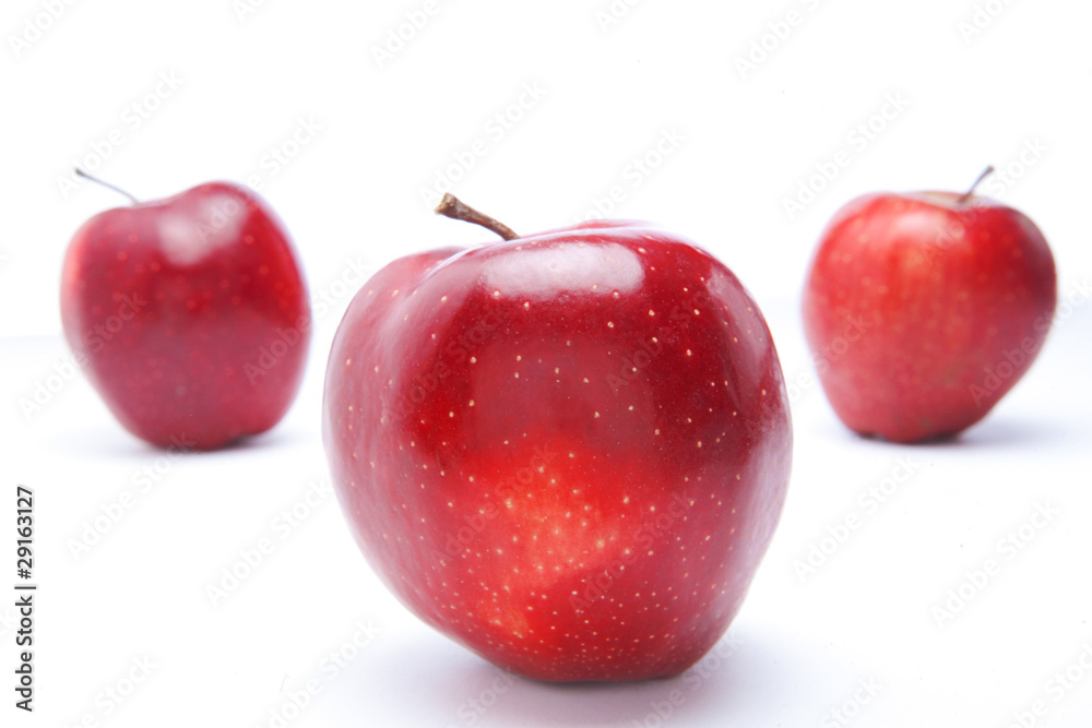 red apples, isolated
