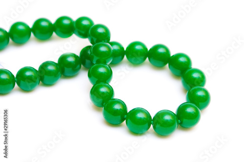 Necklace made of green chysoprase
