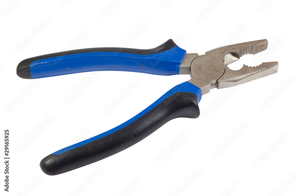 Open pliers with black/blue handle Open pliers with black/blue handle