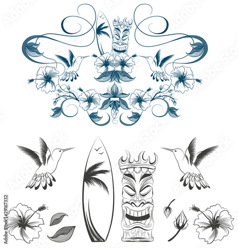 Hawaii Outline Vector Illustration