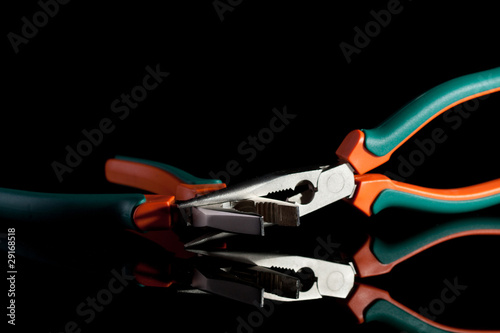 locked flat nose and needle nose pliers photo