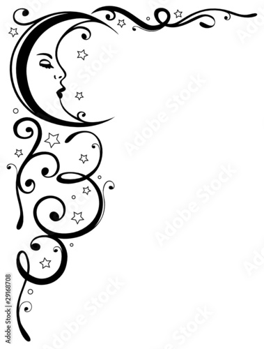 Mond, Ranke, Himmel, moon, luna, Sterne, vector