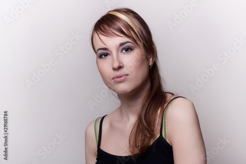 brunette girl in black shirt