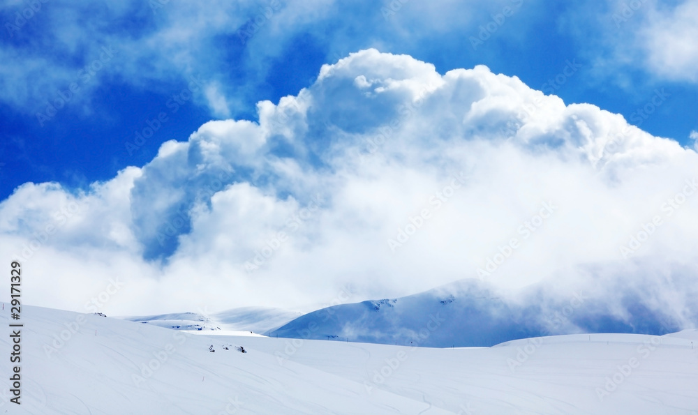 Winter mountains landscape