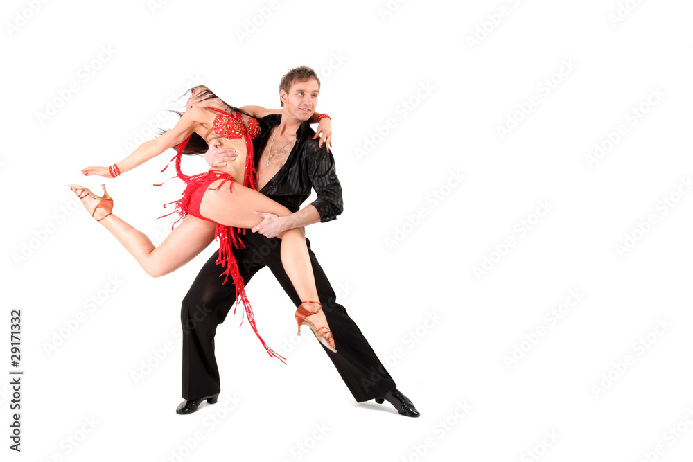 latino dancers in action isolated on white latino dancers in action isolated on white