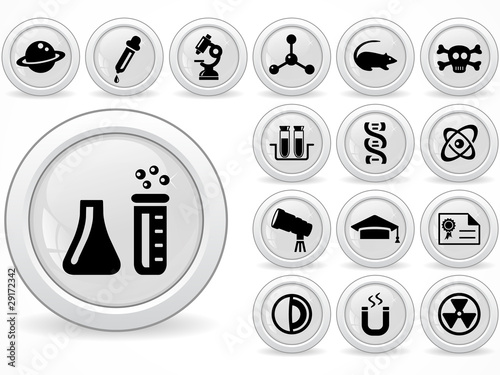 Web buttons, Science icons