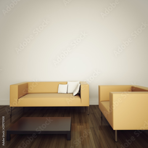 modern comfortable interior with 3d rendering © martstudio