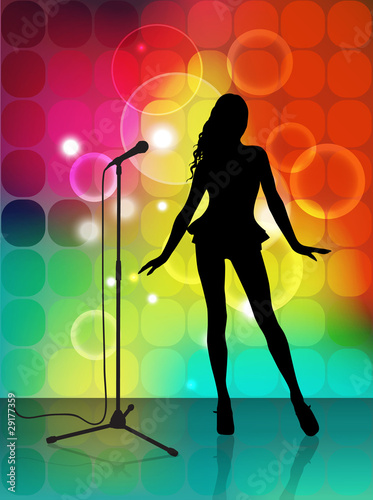 Abstract music background with singer