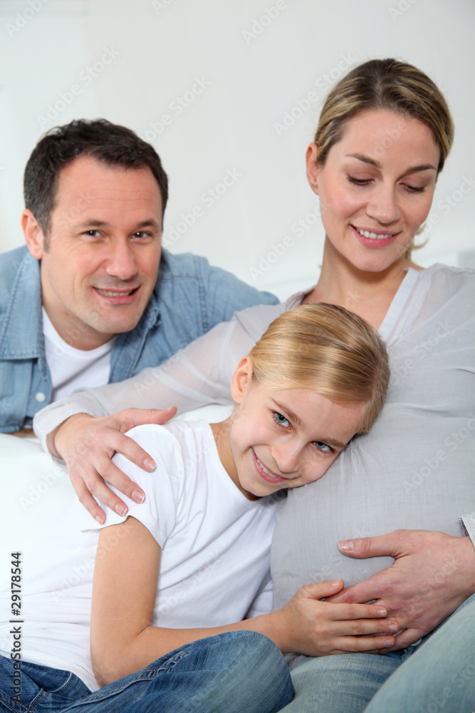 Portrait of family expecting new baby to come Portrait of family expecting new baby to come