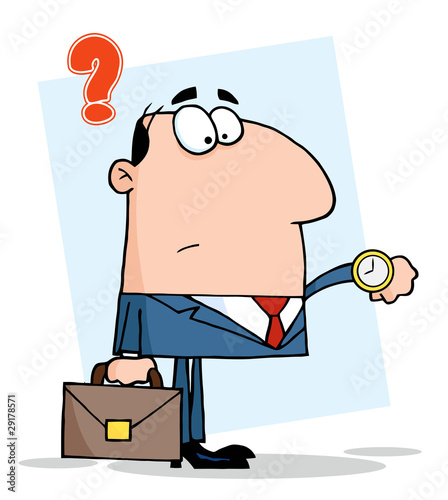 Businessman Watching The Clock