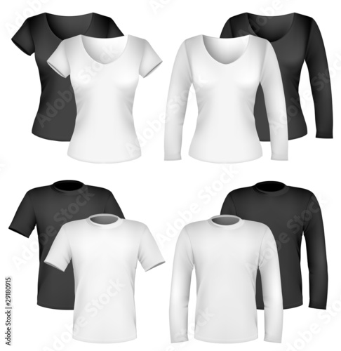 Vector. Men and women shirt design templates.