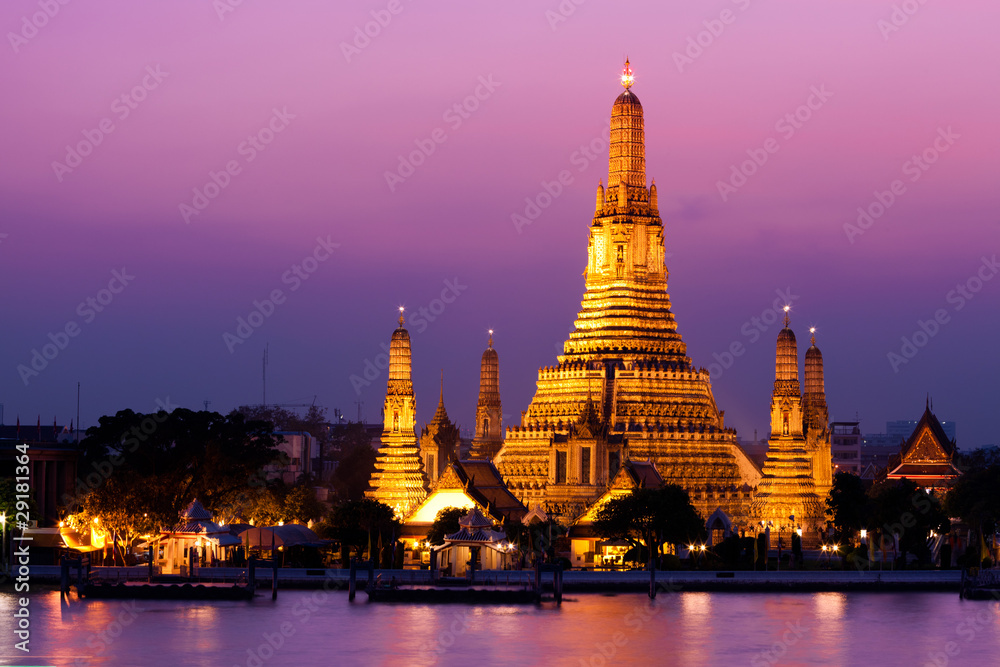 Wat Arun (Temple de l'Aube), Bangkok, Thaïlande - obrazy, fototapety, plakaty 