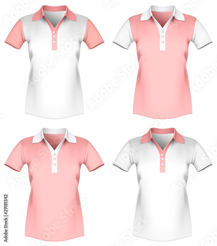 Vector illustration of women polo shirt template. photo