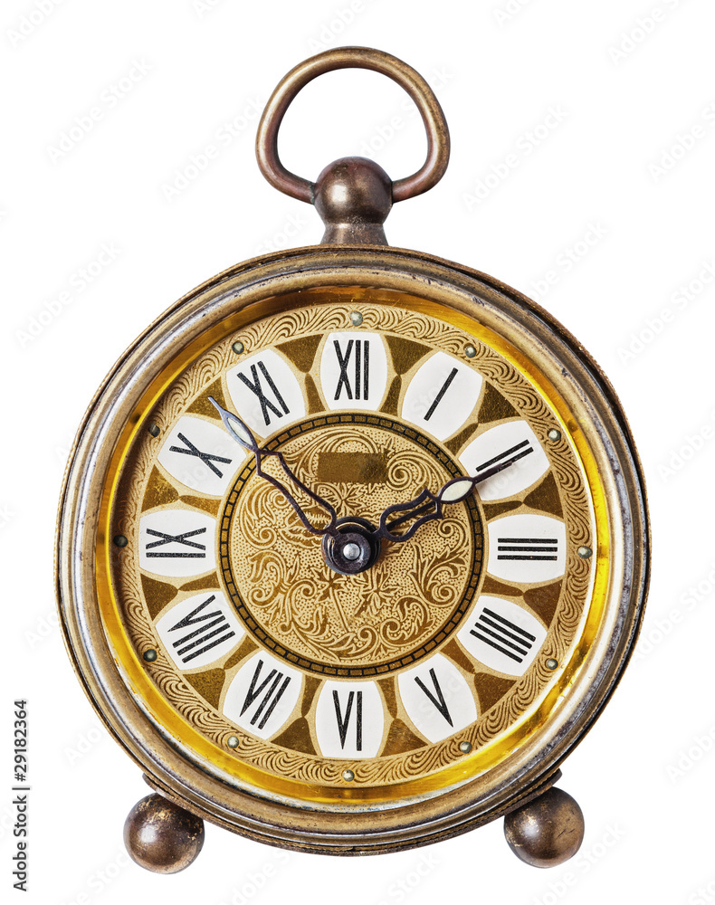Antique clock isolated. Antique clock isolated.