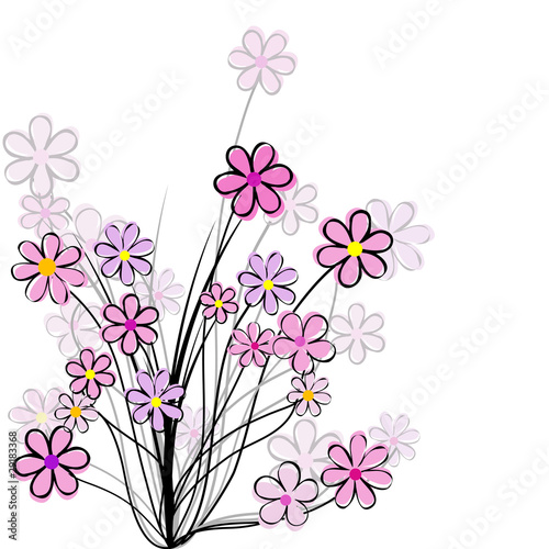Floral card with pink flowers