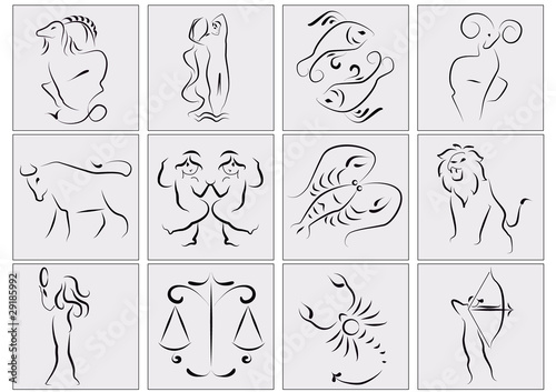 Stylized zodiac signs