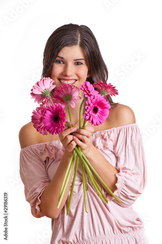 Frauenportrait mit Blumen