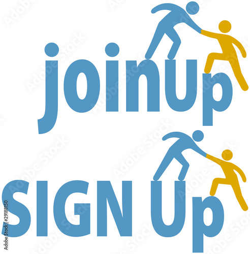 Member helps people sign up join group icon