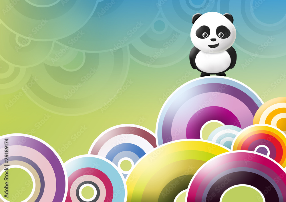 Panda (sfondo multicolore 2)