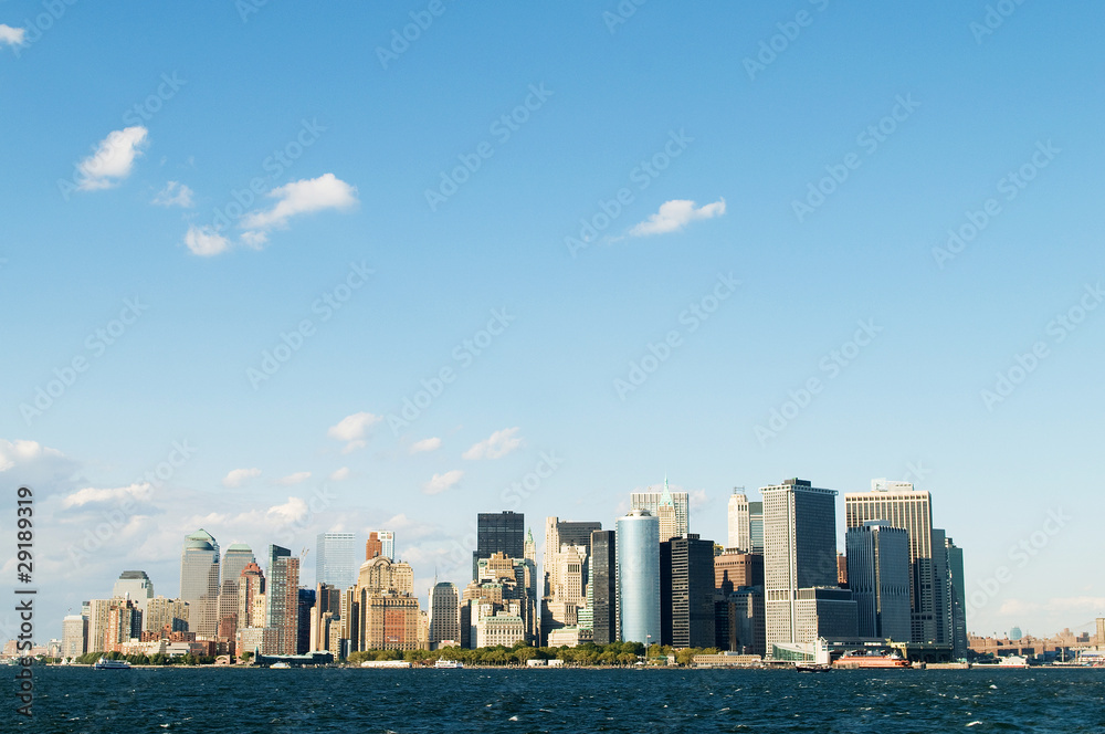 Naklejka premium New York city panorama with tall skyscrapers