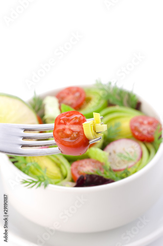 Bit of salad on the fork