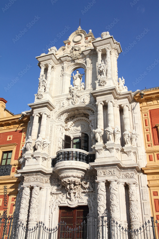 Sevilla, Spain. Andalusia landmark. Landmarks of Spain. Seville - Saint Telmo palace.