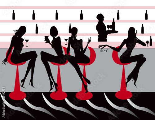 club bar restaurant coffee women Illustration vector #29192953