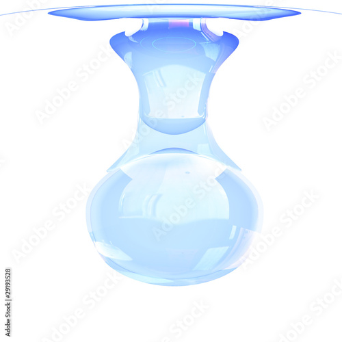 Bright blue clear drop of w...