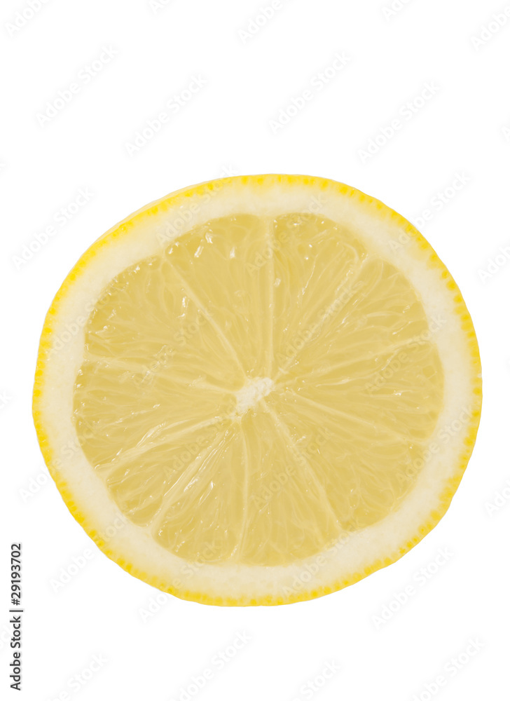 Single cross section of lemon Single cross section of lemon