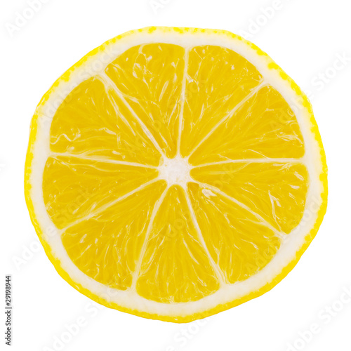 lemon slice on a white