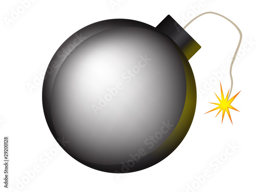 vector illustration black bomb