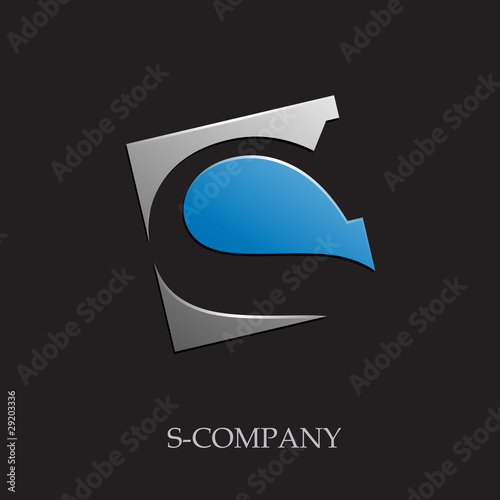 Logo initial letter S on black background # Vector photo