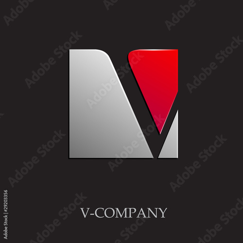 Logo initial letter V on black background # Vector