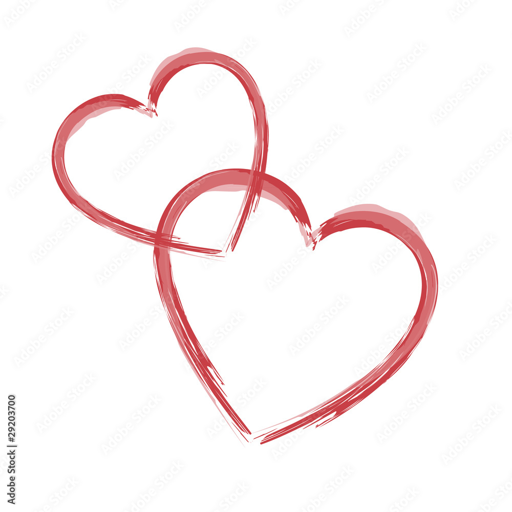 Herzen gezeichnet Stock-Vektorgrafik | Adobe Stock