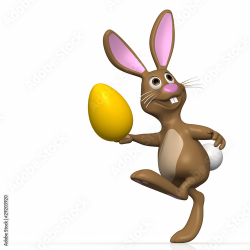 hüpfender Osterhase mit Ei