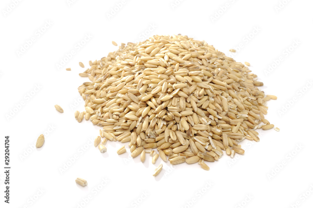 Pile of Whole Oats Isolated on White Background Pile of Whole Oats Isolated on White Background