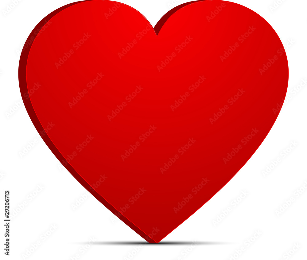 grand coeur sur fond blanc en 3d grand coeur sur fond blanc en 3d