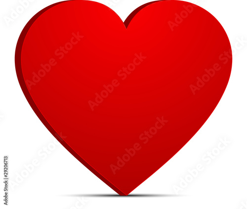 grand coeur sur fond blanc en 3d