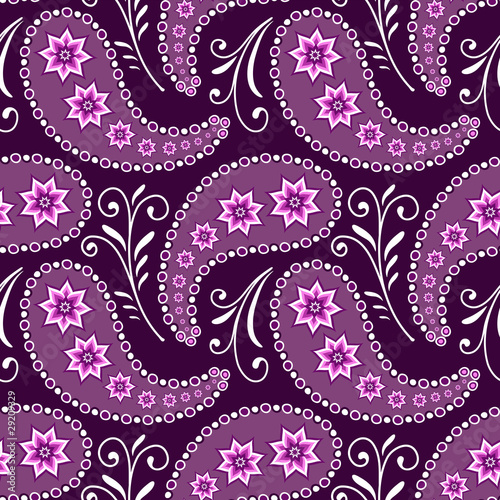 Seamless violet floral pattern