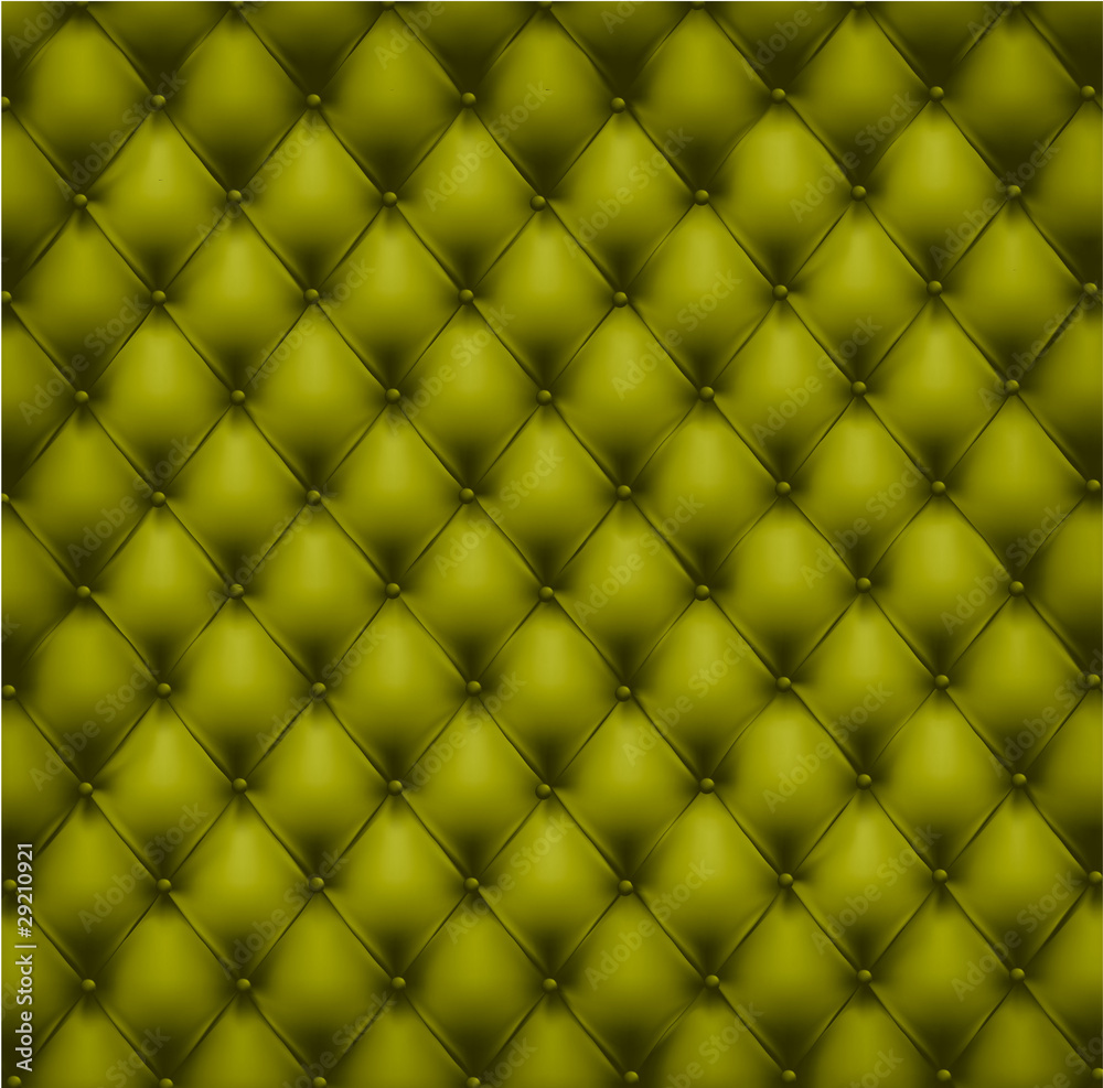 Green leather upholstery. Vector Illustration.