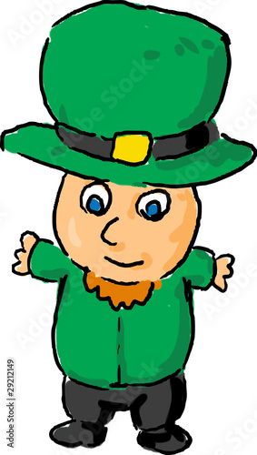 Leprechaun hug cartoon