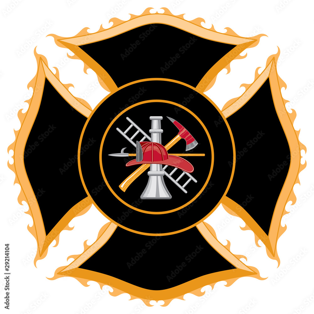 Fire Department Maltese Cross Symbol Stock Vector | Adobe Stock