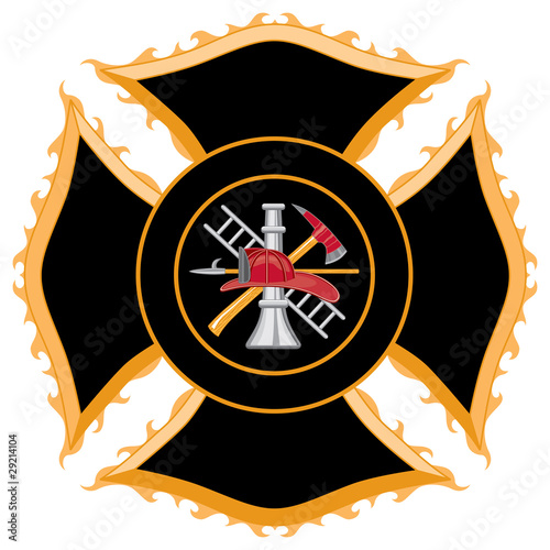 Fire Department Maltese Cross Symbol