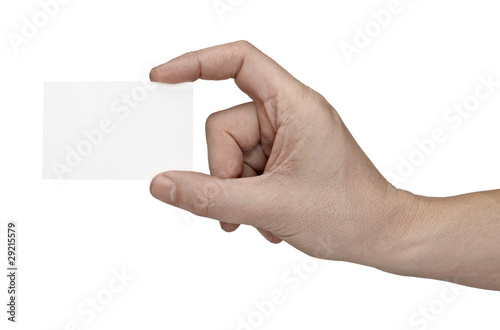 hand holding blank message note