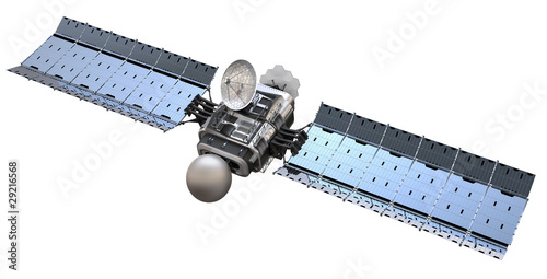 Obraz na płótnie modern satellite, isolated on white background w salonie
